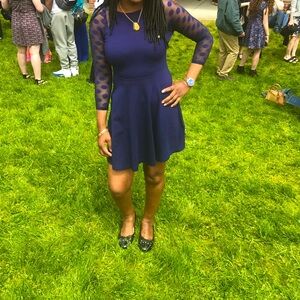 Navy blue a-line dress